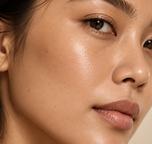Close-up of smooth, radiant skin
